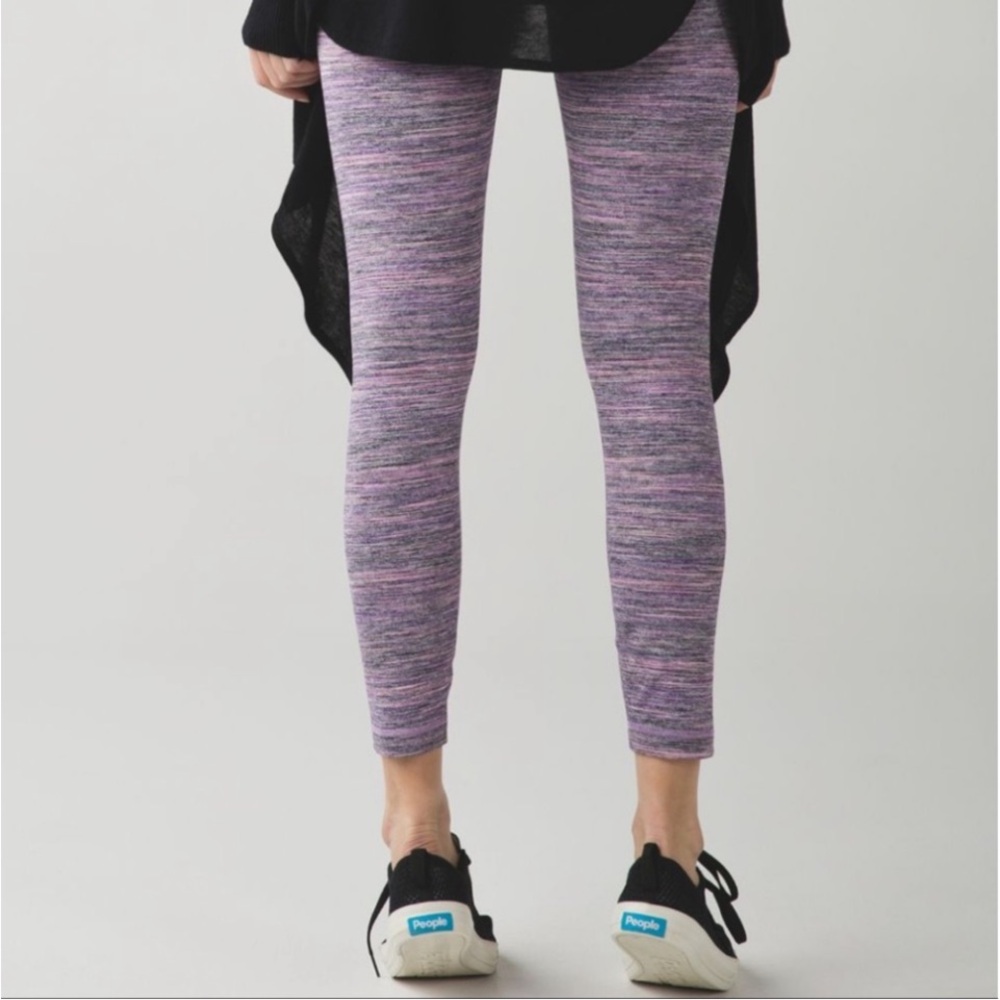 Lululemon High Times Leggings Womens 6 Space Dye Camo Tender Violet Black Grape